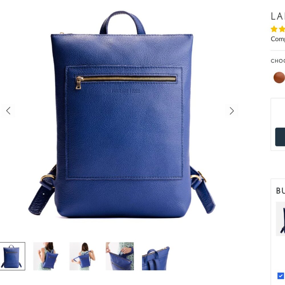 Portland Leather Molino Blue Laptop Backpack